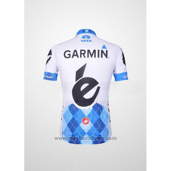 2011 Abbigliamento Ciclismo Garmin Cervelo Blu e Bianco Manica Corta e Salopette
